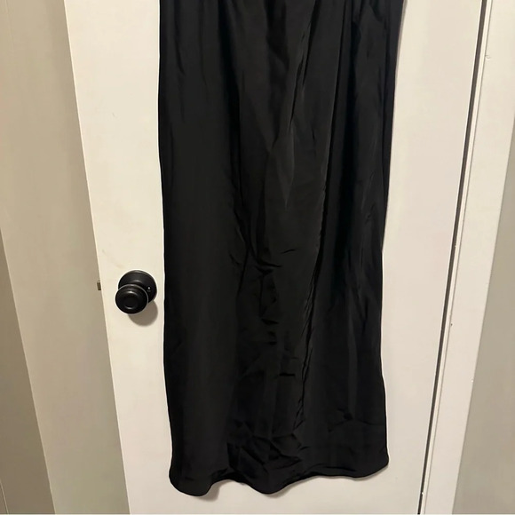 NWT PRETTYGARDEN Satin Dress Elegant Sleeveless Mock Neck Cocktail black size L - Picture 5 of 11